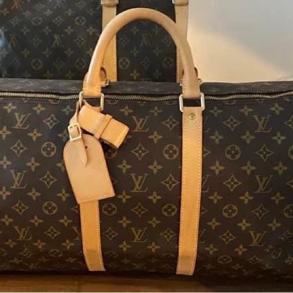 Louis Vuitton Brown and Tan Monogram Keepall 55 - Picture 1 of 7